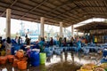 Thailand - January 21 :fish market in fishing village, Nakhon Si