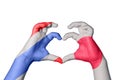 Thailand Japan Heart, Hand gesture making heart