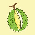 Thailand king of fruits durian cartoon character