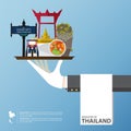 Thailand landmark global travel infographic in flat design