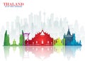 Thailand Landmark Global Travel And Journey paper background. Vector Design Template.used for your advertisement, book, banner, t