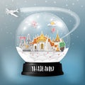 Thailand Landmark Global Travel And Journey paper background. Ve