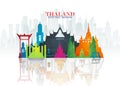 Thailand Landmark Global Travel And Journey paper background. Vector Design Template.used for your advertisement, book, banner,