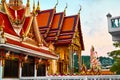 Thailand Landmark. Wat Phra Yai Temple Sunset. Travel, Tourism.