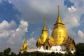 Thailand 2017, Landscape,Thai temple,three, Big pagoda Church, on sky background,