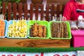 Thailand local street food, Grilling food of Thailand , Night market local food north of Thailand. Chicken grilled Royalty Free Stock Photo