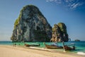 Thailand longboats at the beach Royalty Free Stock Photo