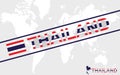 Thailand map flag and text illustration Royalty Free Stock Photo