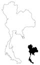 Thailand map - Kingdom of Thailand or Siam