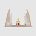 Thailand Monuments and Statues Objects Vector.Modern buiding icon