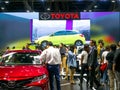 Thailand Motor show 2019 Bangkok - April 3, 2019: Toyota event with new car in motor show 2019 exhibition, Thailand Royalty Free Stock Photo