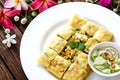 Thailand muslim food Martabak or murtabak, arabian stuffed bread Royalty Free Stock Photo