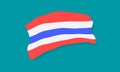 Thailand national flag thong trairong tricolour red white blue vector illustration eps10