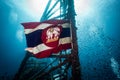 Thailand Naval Ensign Flag on HTMS Chang wreck ship
