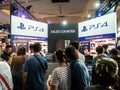 THAILAND - 4 November 2017: Boots games by PlayStation 4. Mounted displays at Thailand game show big festival 2017 in ROYAL