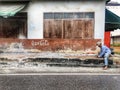 A worker at a roadside