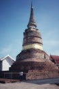 Thailand 23 October 2020 Wat Kob Nakhon Sawan Wat Woranat Banphot, a large chedi built in the Sukhothai period.