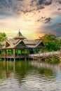 1,02,2020 Thailand PATTAY, wooden house on the water, excursion FRUIT GARDEN Royalty Free Stock Photo