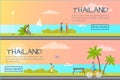 Thailand People Relaxing Colourful Web Banner Royalty Free Stock Photo