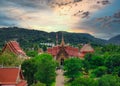 1.02.2020 Thailand Phuket. Pagoda at Wat Chaitharam or Chalong Temple