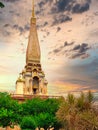 1.02.2020 Thailand Phuket. Pagoda at Wat Chaitharam or Chalong Temple