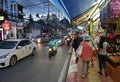 Thailand Phuket street scene early evening a busy main road.