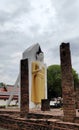 Thailand, Pitsanulok province, October 13,2021: Beautiful Standing Buddha at Wat Mahatad, Pitsanulok province, Thailand.
