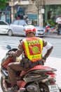 Thailand police on duty with motocycle and action camera on the head Royalty Free Stock Photo