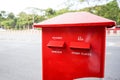 Thailand post box beside the road. In Thai language means Bangkok, Other Places.
