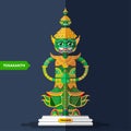 Ramayana Giant Sculptures in flat style