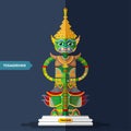 Ramayana Giant Sculptures in flat style