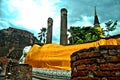 Thailand Recumbent Buddha near Ayutthaya Temple