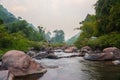 Thailand rural lanscape view of the river in mountains Royalty Free Stock Photo