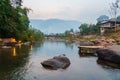 Thailand rural lanscape view of the river in mountains Royalty Free Stock Photo
