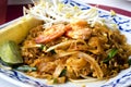 Thailand's national dishes, stir-fried rice noodles.