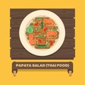 Thailand's national dishes,Thai papaya salad(SOM TUM) - Vector f