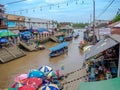 THAILAND, SAMUTSONGKHRAM - JUNE 17: Traditional thai steet food at Amphawa floating market in Thailand.Amphawa floating market.