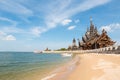 Thailand scenery of the sanctuary of truth Royalty Free Stock Photo