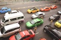 Traffic Police Regulating Traffic on City Street, Bangkok Thailand Royalty Free Stock Photo