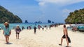 Thailand small white sand beach island visitors