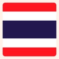 Thailand square flag button, social media communication sign