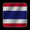 Thailand Square Flag, Fabric Pattern Texture, Black Background, 3D Illustrations