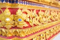 Thailand stripes art on Base pattern temple Royalty Free Stock Photo