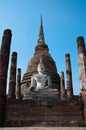 Thailand Sukhothai Buddha temple was deserted Royalty Free Stock Photo