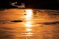 Thailand Sunset reflection on the beach Royalty Free Stock Photo