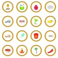 Thailand symbols icons circle