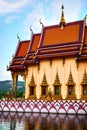 Thailand Temple. Buddhist Pagoda, Wat Plai Laem. Scenic Landmark Royalty Free Stock Photo