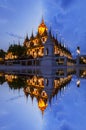 Thailand temple Ratchanadda popular travel metallic castle view twilight color sky at Bangkok Royalty Free Stock Photo