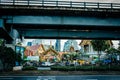 Thailand temples under bridge