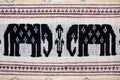Thailand Textiles - woven fabrics Elephants face collision Royalty Free Stock Photo